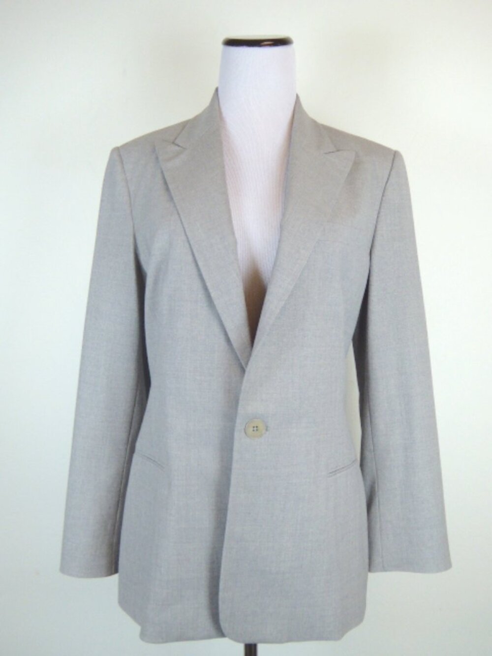 RALPH LAUREN BLACK LABEL gray WOOL Stretch blazer 12 classic